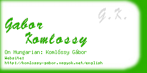 gabor komlossy business card
