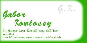 gabor komlossy business card